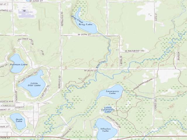 USGS topographic map of Bray Creek State Forest Campground