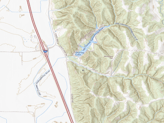 USGS topographic map of Brickyard Hill Conservation Area