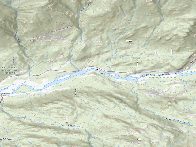 USGS topographic map of Bridge Camp