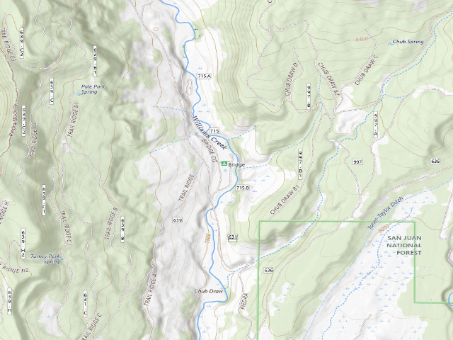USGS topographic map of Bridge Campground 