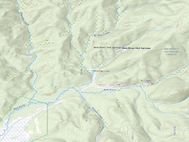 USGS topographic map of Bridge Creek