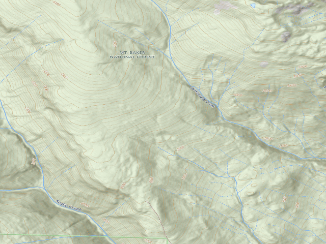 USGS topographic map of Bridge Creek