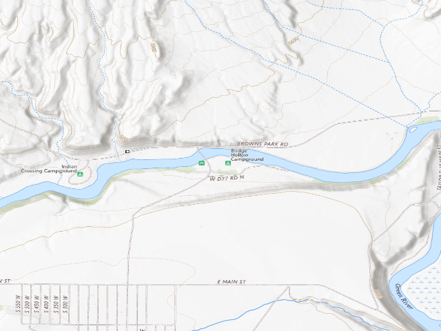 USGS topographic map of Bridge Hollow Campground (BLM)
