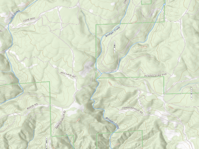 USGS topographic map of Bridger Creek