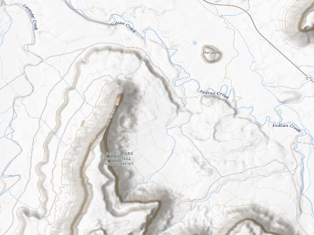USGS topographic map of Bridger Jack Designated Campsite