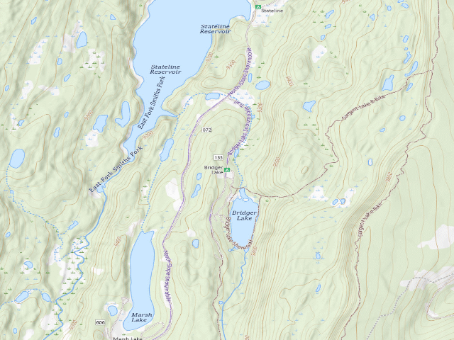 USGS topographic map of Bridger Lake