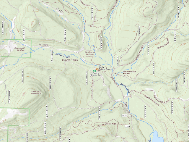 USGS topographic map of Brock Creek Cg