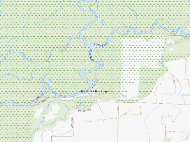 USGS topographic map of Brookings Camping Area