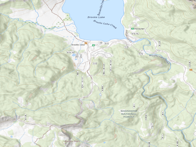 USGS topographic map of Brooks Lake