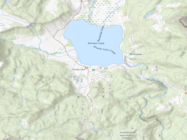 USGS topographic map of Brooks Lake