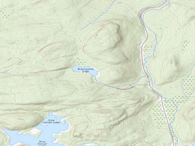 USGS topographic map of Broomstick Lake #1 (Ferris Lake Wild Forest)