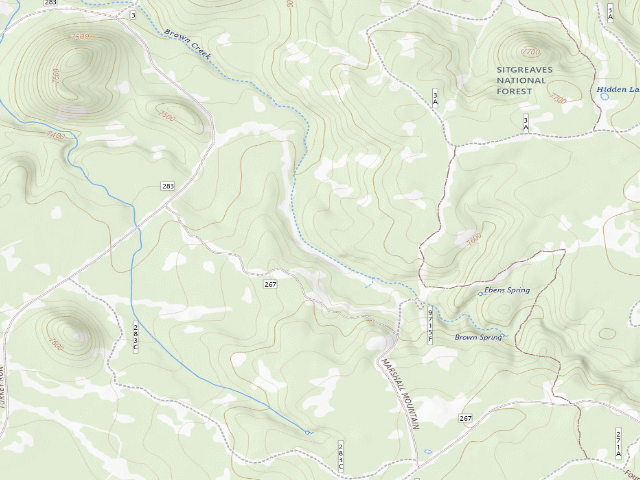 USGS topographic map of Brown Creek Campground