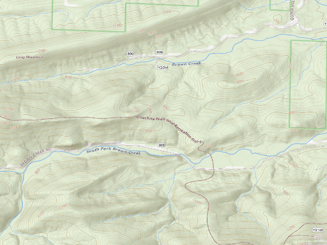 USGS topographic map of Brown Creek Trail Shelter