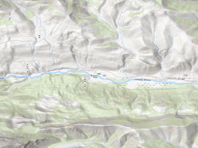 USGS topographic map of Brown Mountain