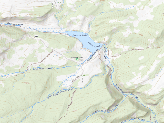 USGS topographic map of Browne Lake Campground