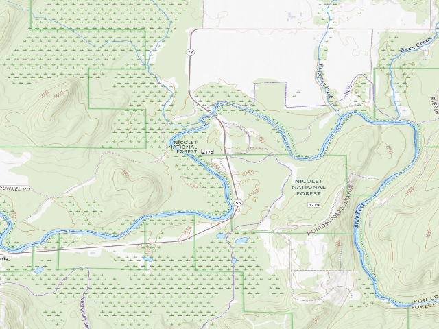 USGS topographic map of Brule River Campground