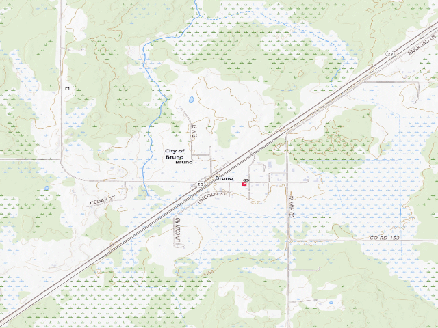 USGS topographic map of Bruno City Park