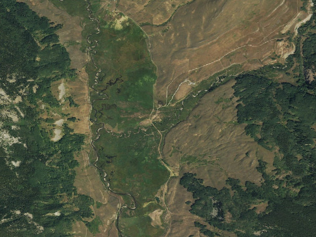 Aerial image of Brush Creek Designated Camping Area