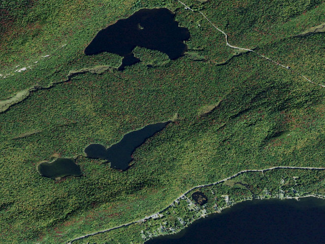 Aerial image of Bubb Lake Designated Tent Site 2 (Fulton Chain Wild Forest)