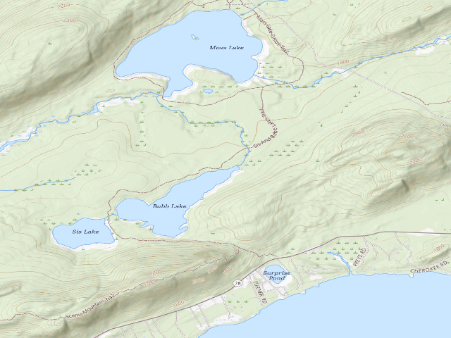 USGS topographic map of Bubb Lake Designated Tent Site 2 (Fulton Chain Wild Forest)