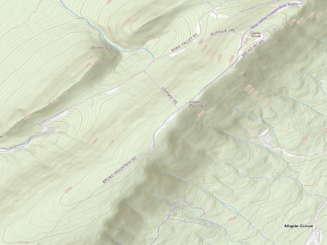 USGS topographic map of Buchanan State Forest roadside campsite BV005 Pipeline West