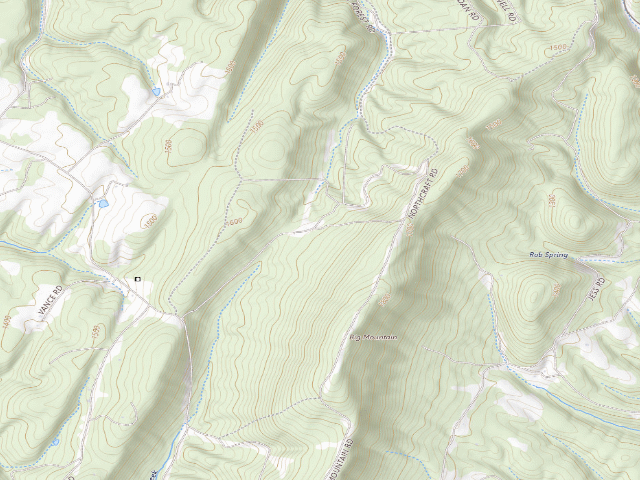 USGS topographic map of Buchanan State Forest roadside campsite CV003 Northcraft A