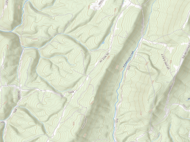USGS topographic map of Buchanan State Forest roadside campsite CV016 Mt. Zion