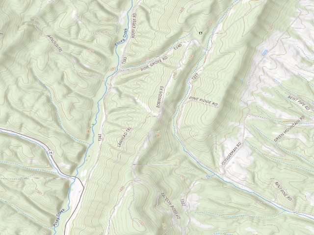 USGS topographic map of Buchanan State Forest roadside campsite CV017 Lawhead