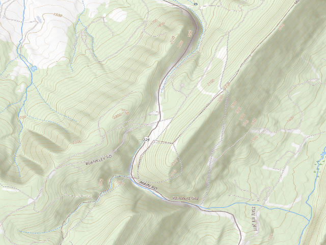 USGS topographic map of Buchanan State Forest roadside campsite CV021 326 Lot