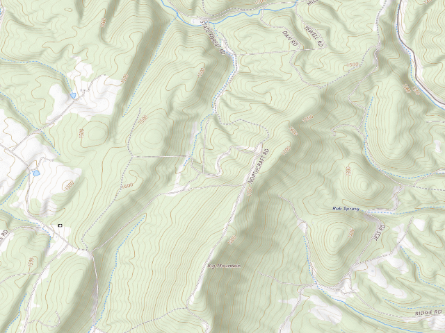 USGS topographic map of Buchanan State Forest roadside campsite CV023 Northcraft B