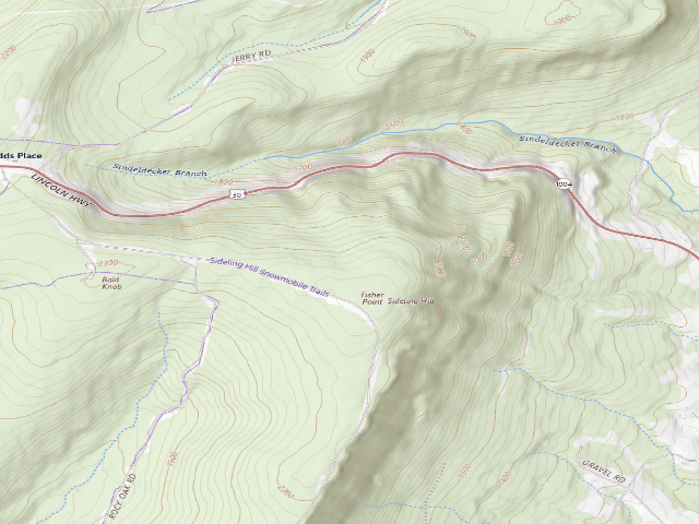 USGS topographic map of Buchanan State Forest roadside campsite SH007 Mitchell Trail