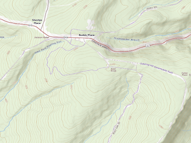 USGS topographic map of Buchanan State Forest roadside campsite SH008 Culvert Field