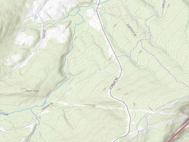 USGS topographic map of Buchanan State Forest roadside campsite SH026 Oregon Lower