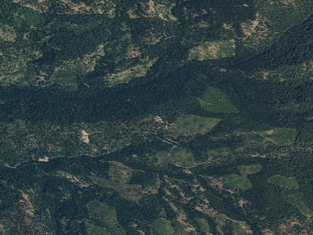 Aerial image of Buck Creek Forest Camp and Trailhead