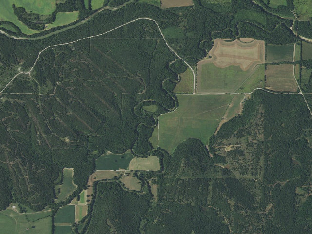 Aerial image of Buck creek (Hulah WMA)