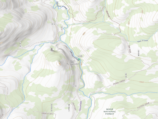 USGS topographic map of Buck Mountain Campground