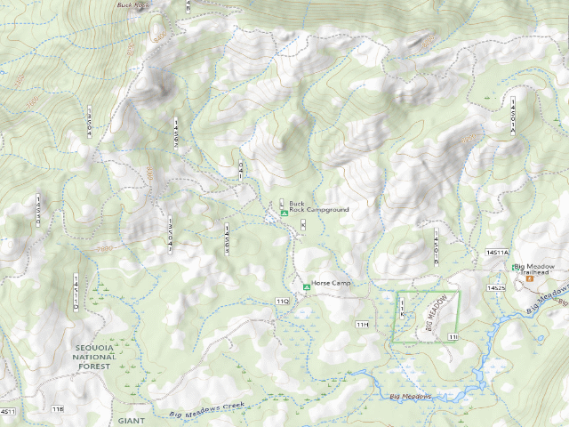 USGS topographic map of Buck Rock Campground