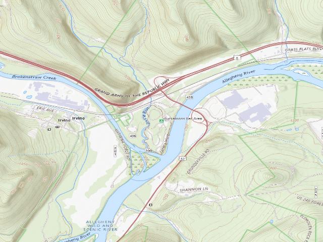 USGS topographic map of Buckaloons Rec Area