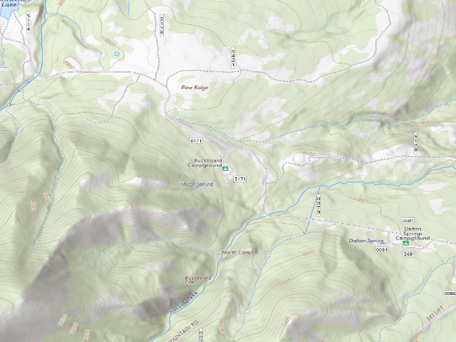USGS topographic map of Buckboard Campground