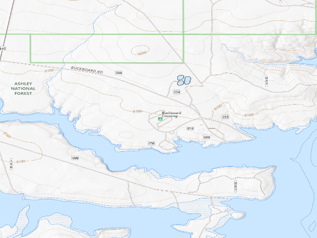 USGS topographic map of Buckboard Crossing Campground