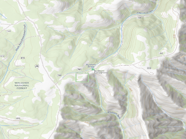USGS topographic map of Buckhorn Campground