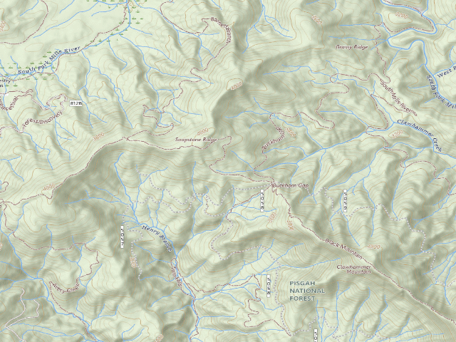 USGS topographic map of Buckhorn Gap Shelter