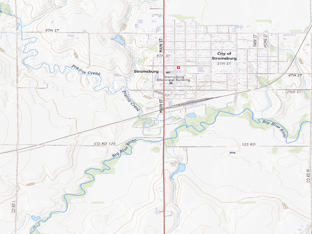 USGS topographic map of Buckley Park Campground (Stromsburg)