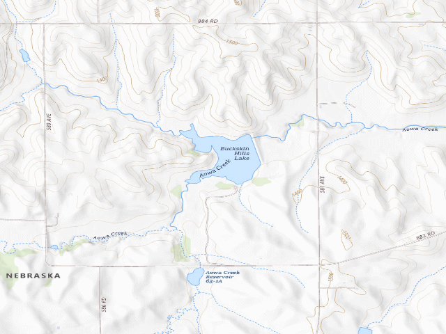 USGS topographic map of Buckskin Hills WMA