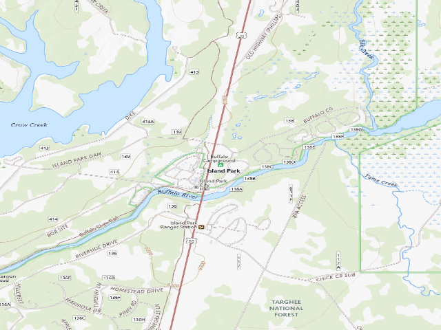 USGS topographic map of Buffalo Campground