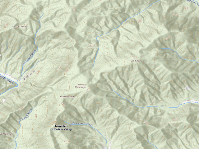 USGS topographic map of Buffalo Cove Game Land camping area #1