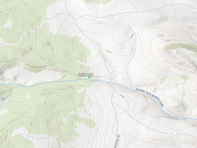 USGS topographic map of Buffalo Creek Campground