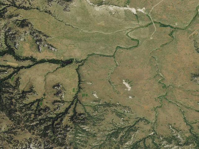 Aerial image of Buffalo Creek WMA