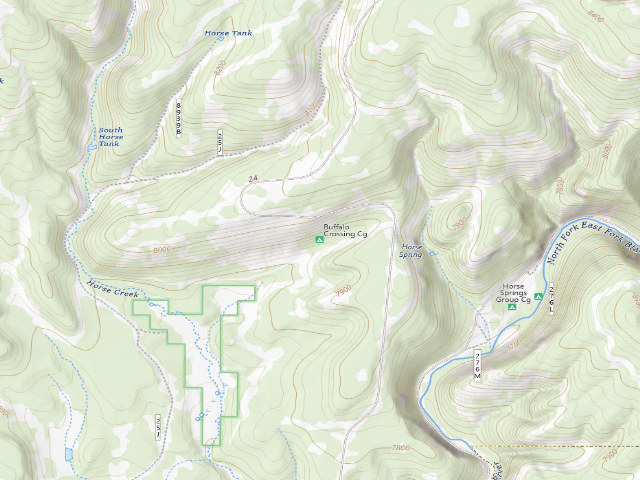USGS topographic map of Buffalo Crossing Campground