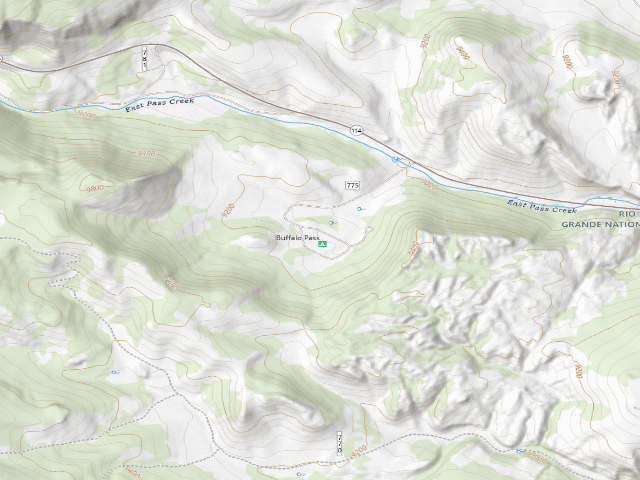 USGS topographic map of Buffalo Pass Campground